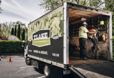 T. Lake Environmental Design truck with branding