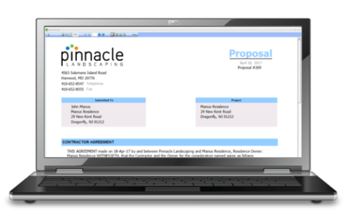 landscaping estimating software proposal template